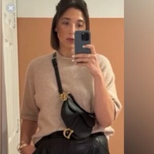 & other stories boxy alpaca knit t-shirt sweater